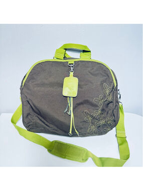Vintage AMERICAN TOURISTER Luggage Business Holdall Overnight Bag Brown Lime